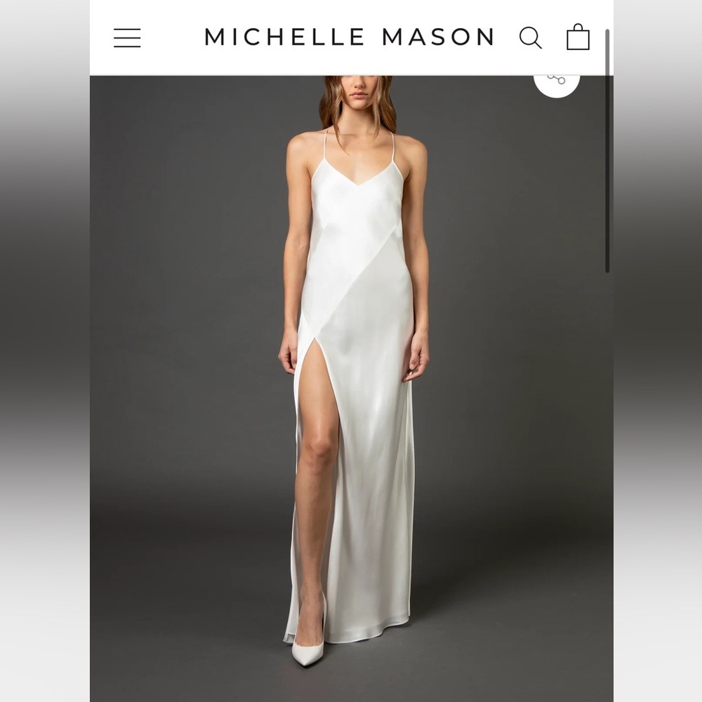 Bias Panel Open Back Gown - Ivory
